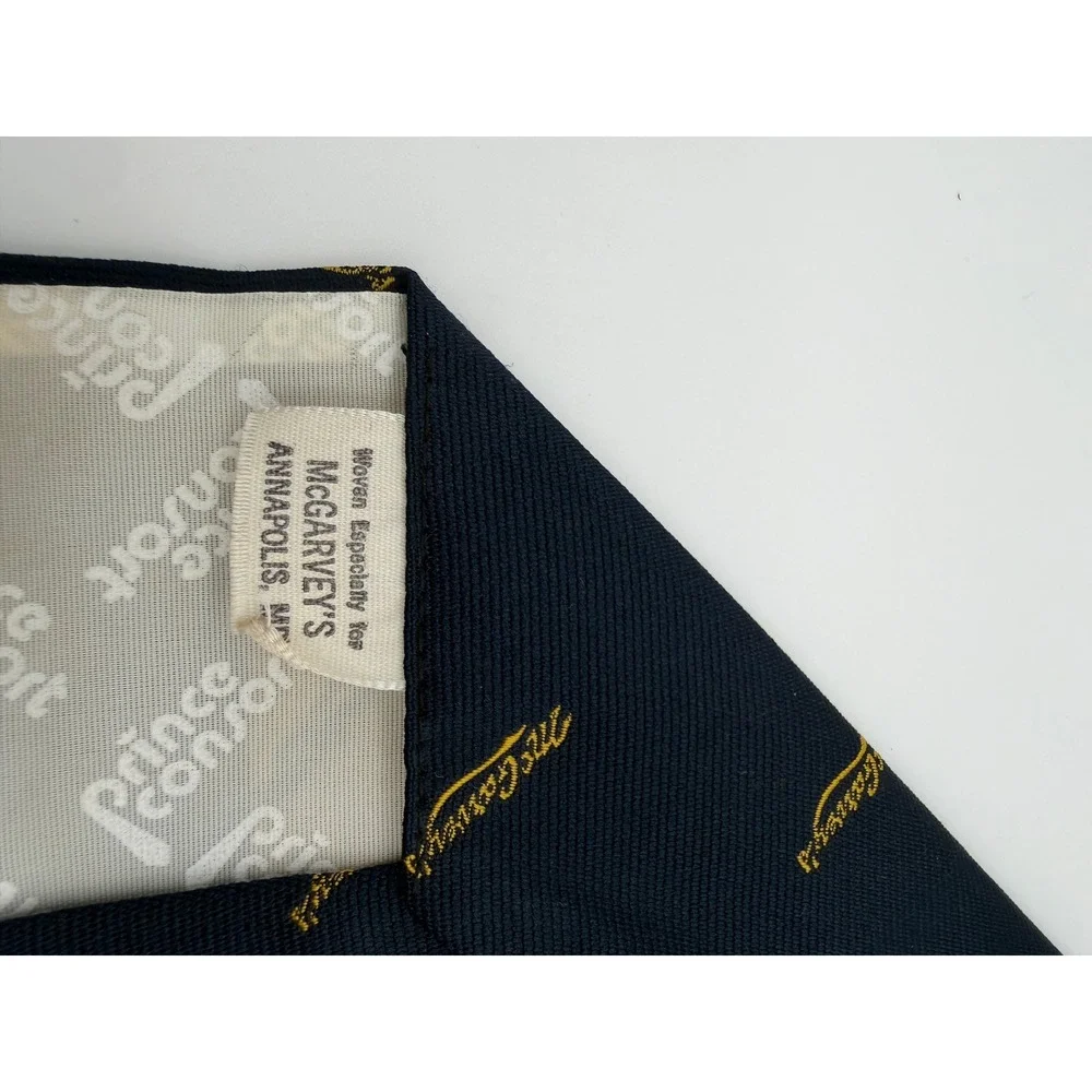 Prince Consort McGarvey's Annapolis MD Navy Blue Golden Clasp Vintage Tie